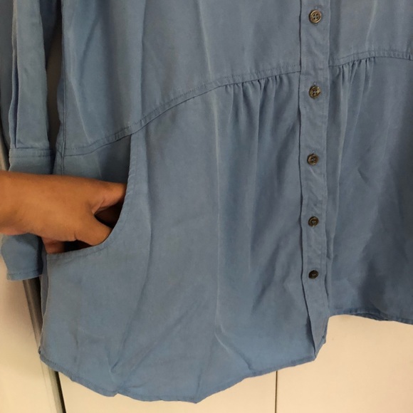 Soft Surroundings denim tunic top button up - Picture 4 of 5